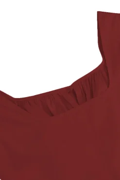 Blue Square Neck A-Line Midi Vestido dos anos 1950