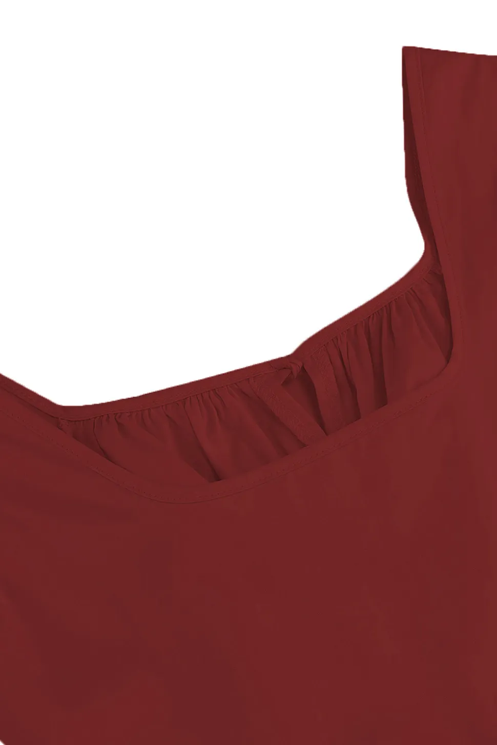 Blue Square Neck A-Line Midi Vestido dos anos 1950