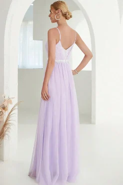 Blush A Line Espaghetti Correias Tulle Long Prom Dress