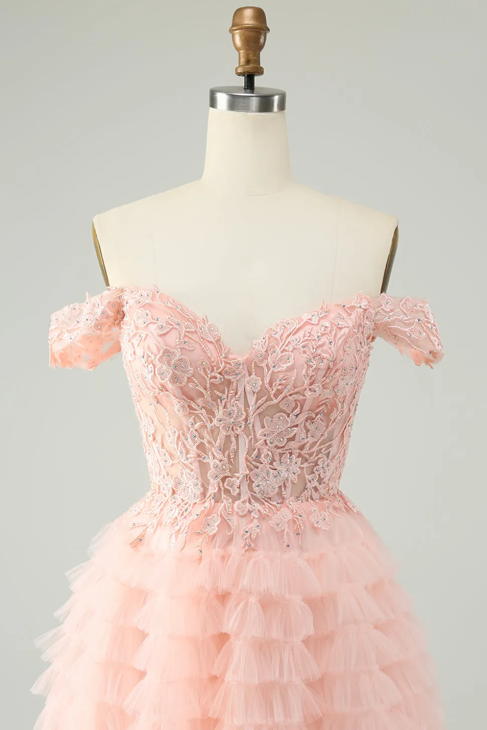 Blush A Line Off The Shoulder Corset Short Tulle Homecoming Dress