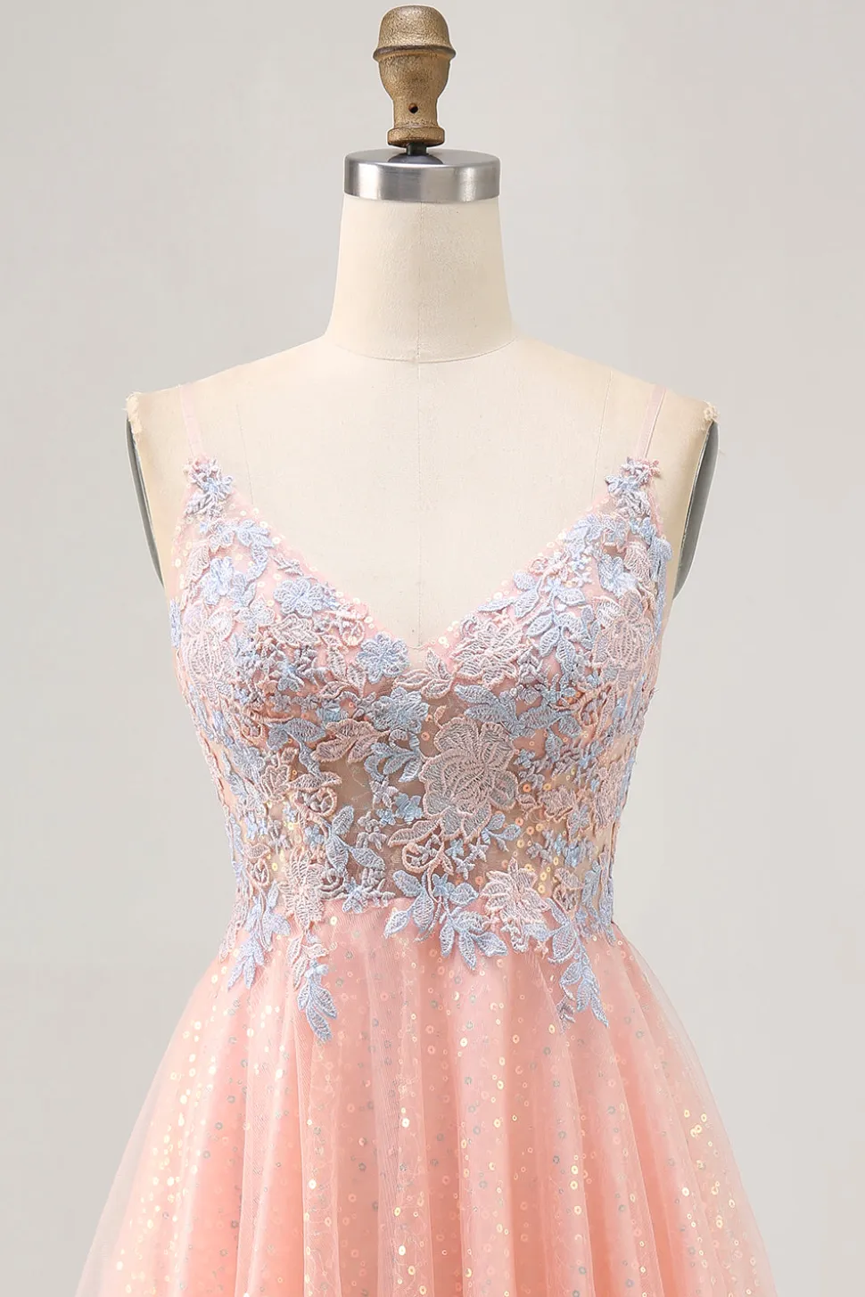 Blush A Line Sequins Appliqued Vestido Curto Homecoming