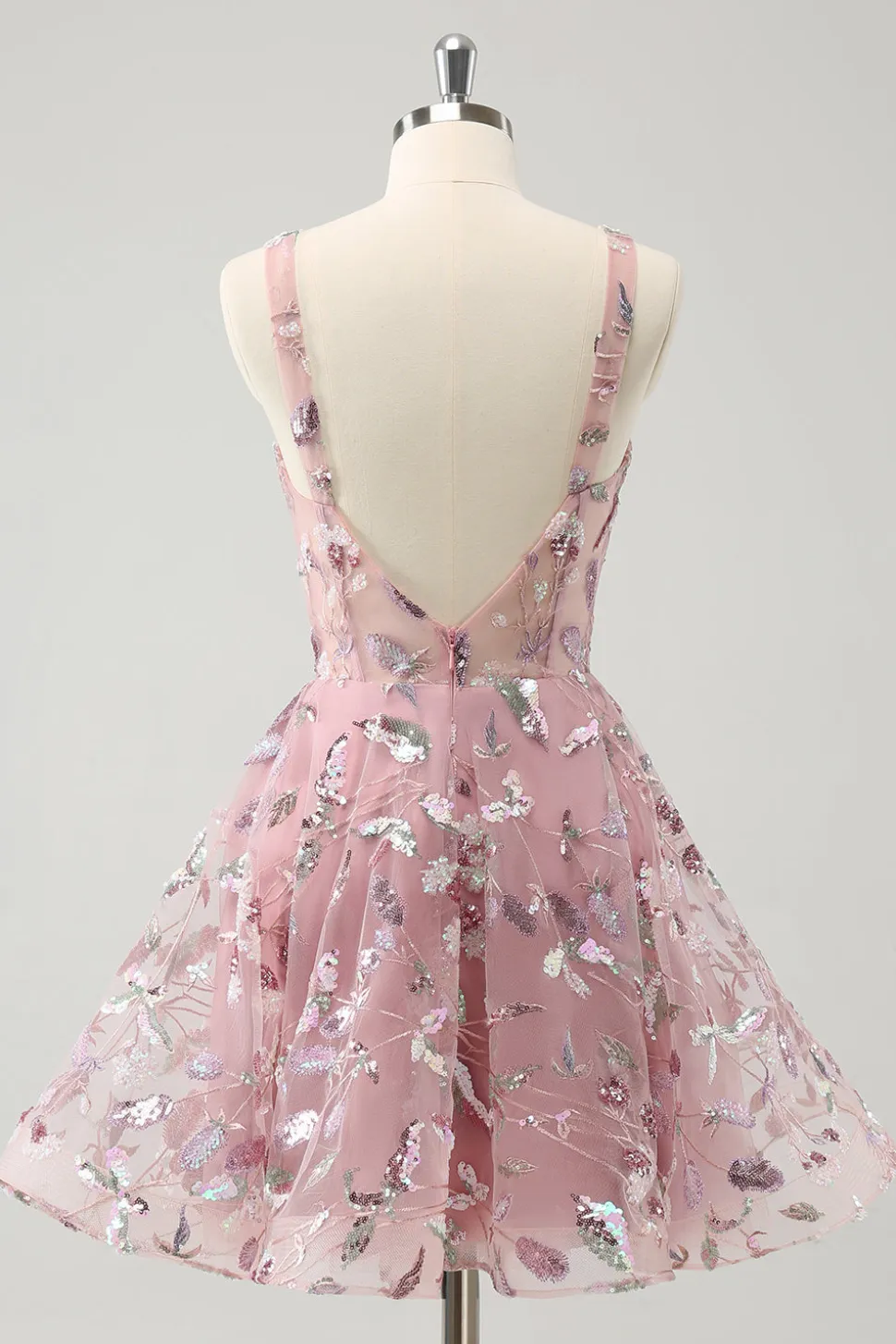 Blush A-Line Espaghetti Correias Short Corset Homecoming Dress com Missangas