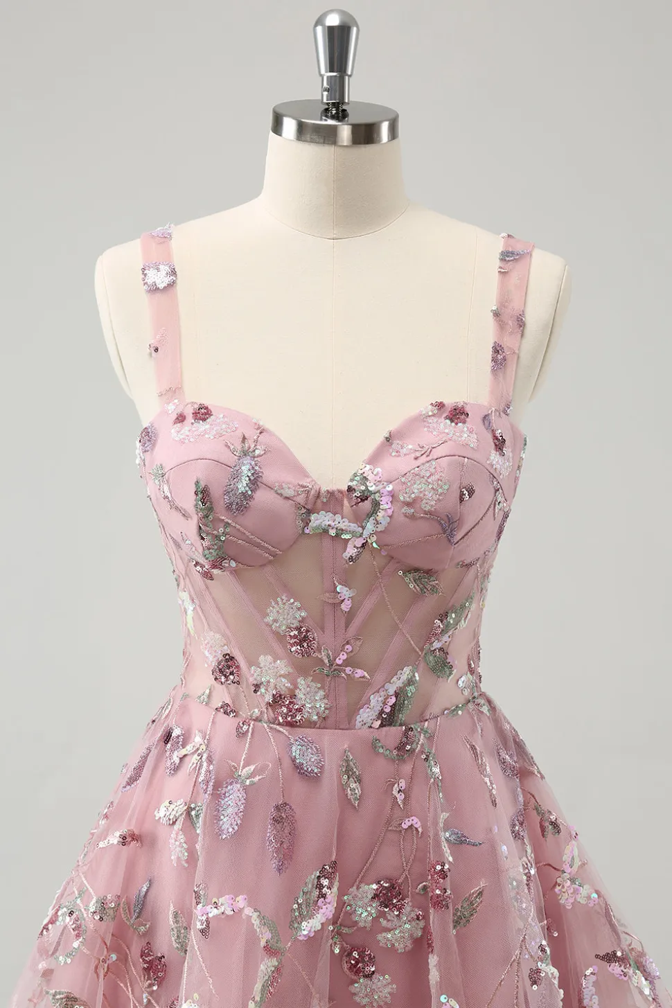 Blush A-Line Espaghetti Correias Short Corset Homecoming Dress com Missangas