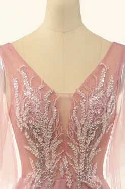 Blush Beading Tulle A-line Vestido de baile