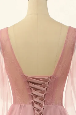 Blush Beading Tulle A-line Vestido de baile