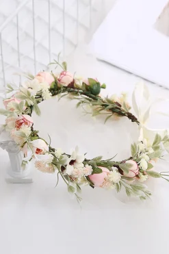 Blush Camélia Floral Coroa Noiva Casamento Headband