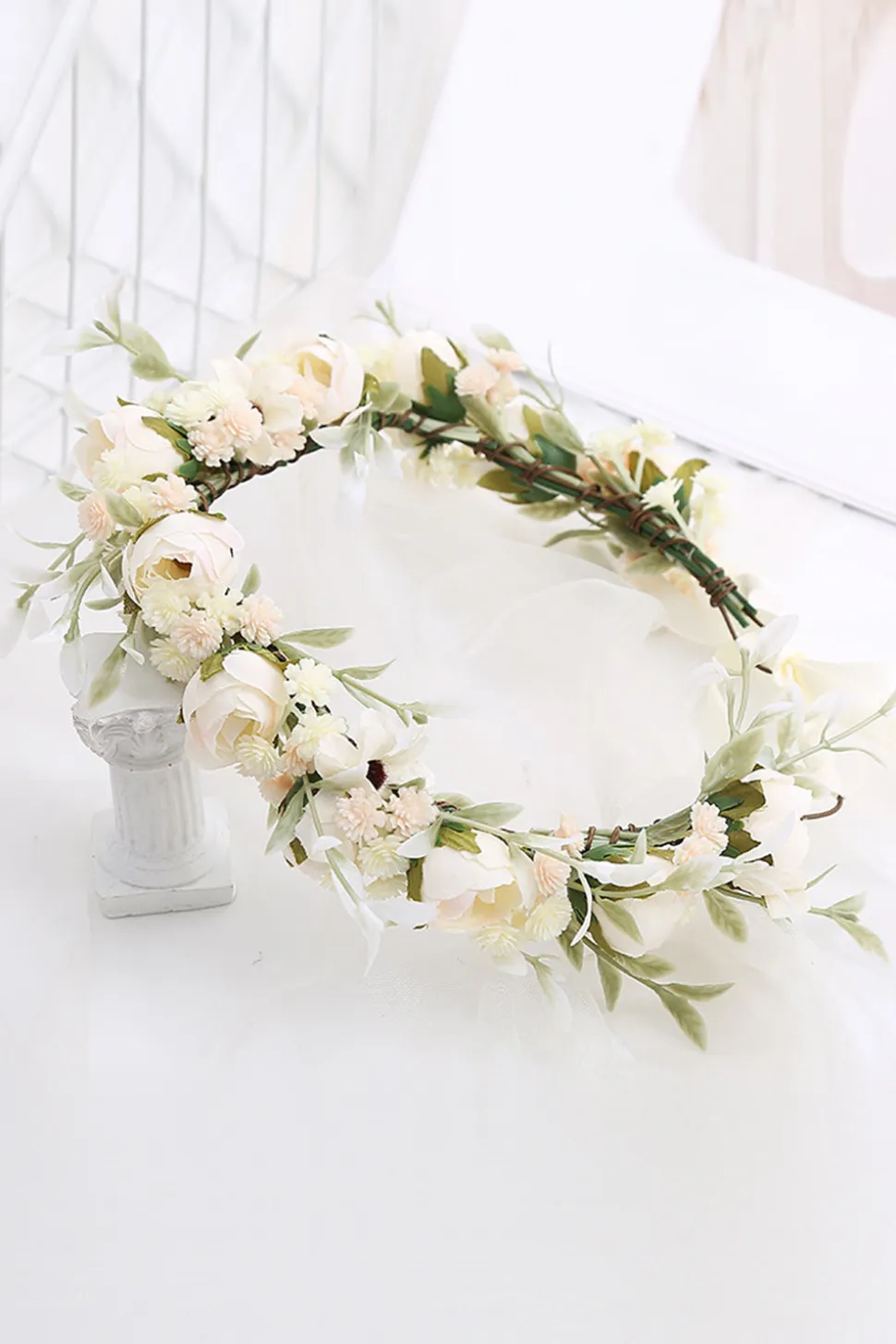 Blush Camélia Floral Coroa Noiva Casamento Headband