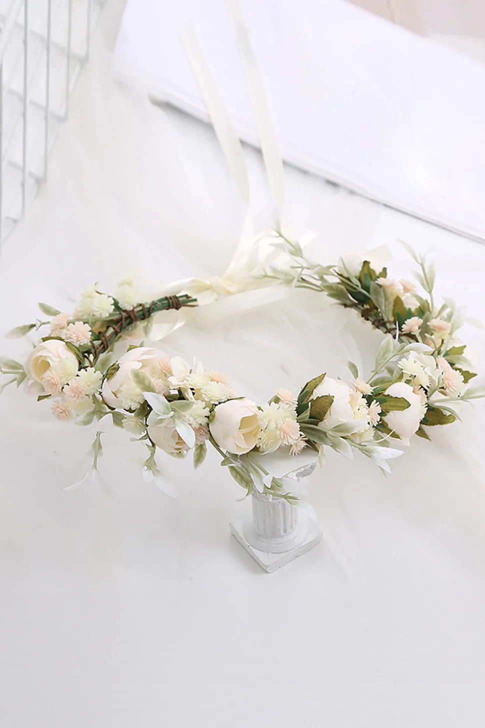 Blush Camélia Floral Coroa Noiva Casamento Headband