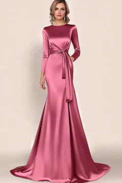 Blush cetim mãe do vestido de noiva com bolsos