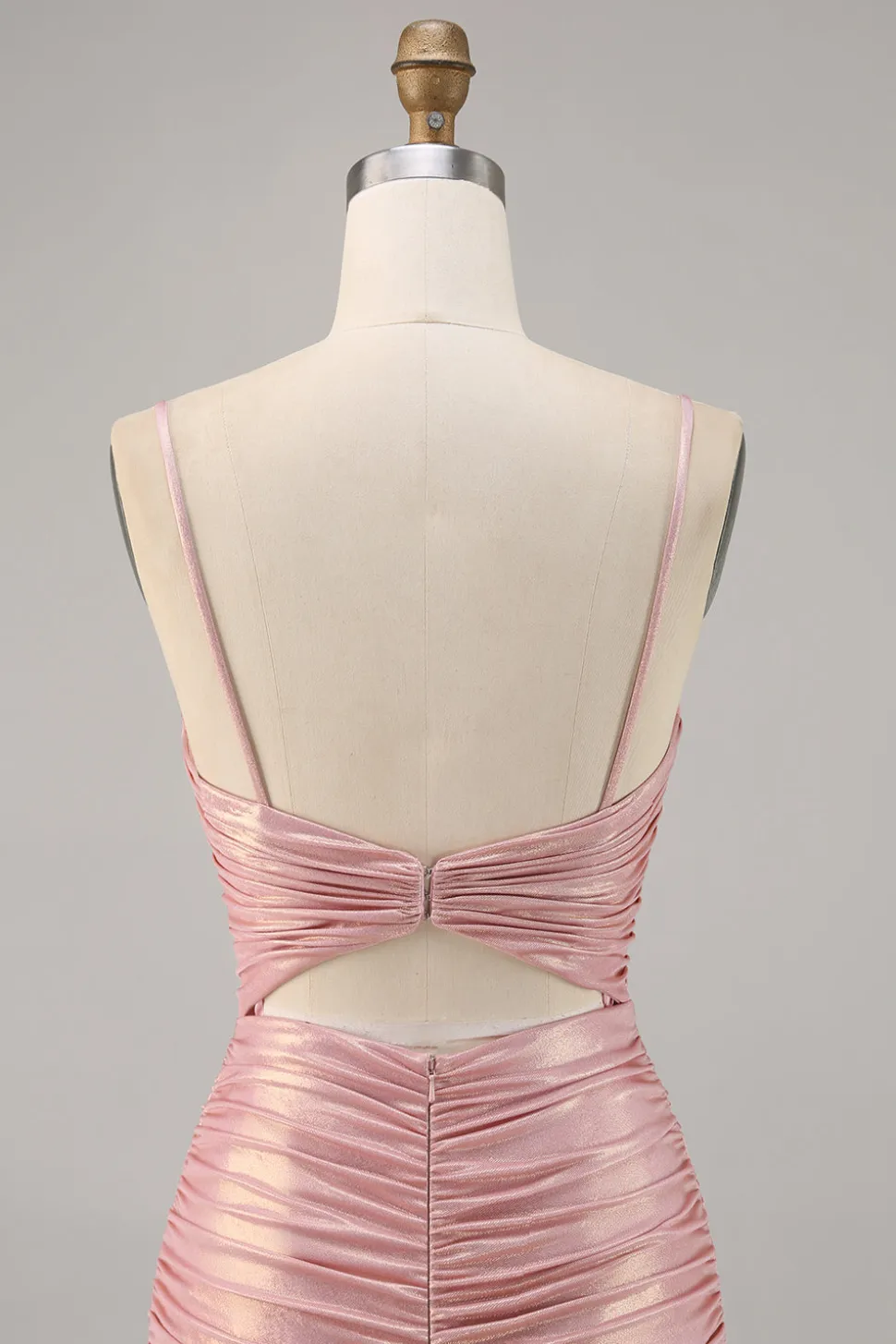 Blush Cut out Ruched Tight Homecoming Vestido