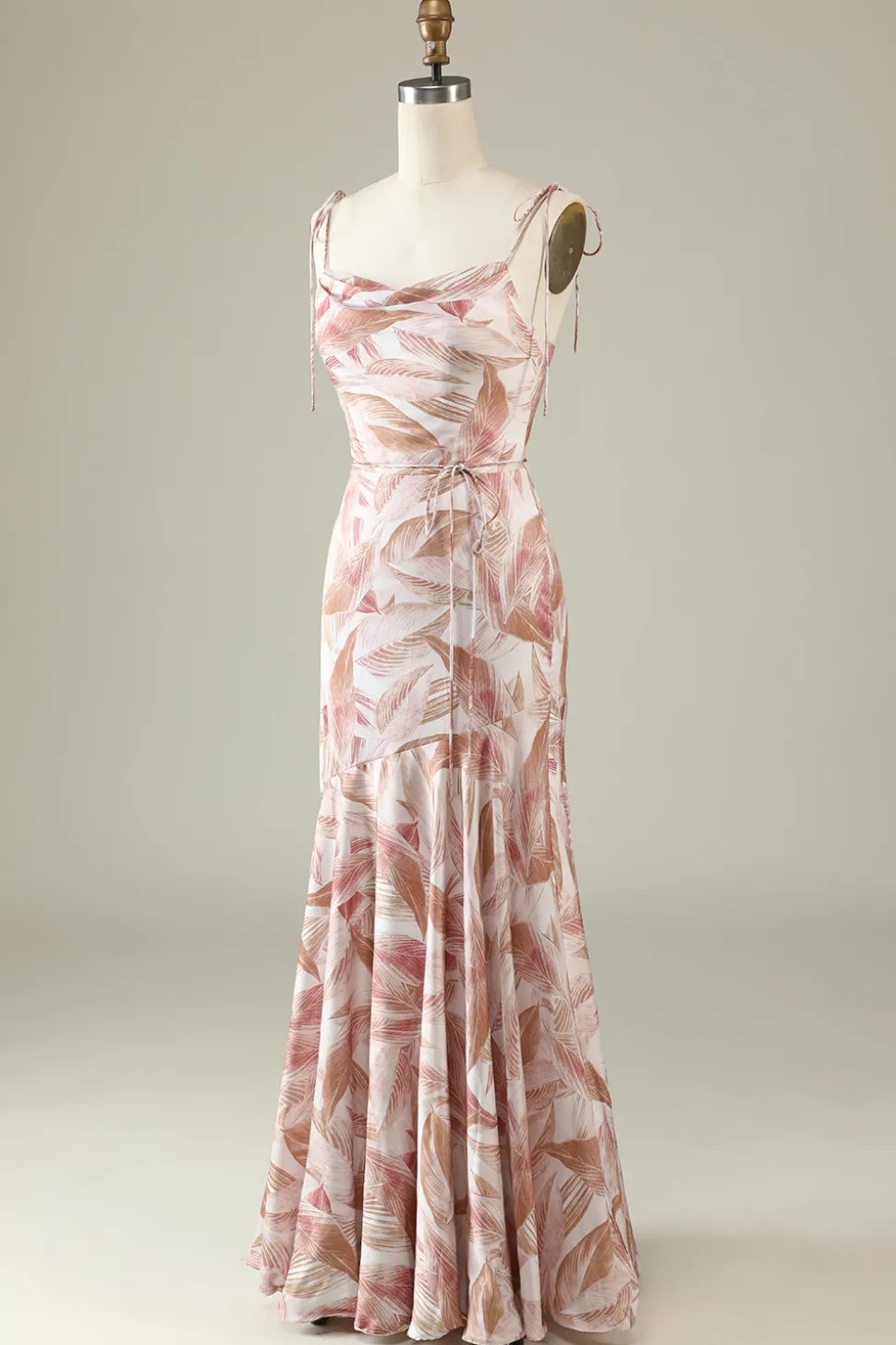 Blush Floral Boho Sereia Vestido Madrinha
