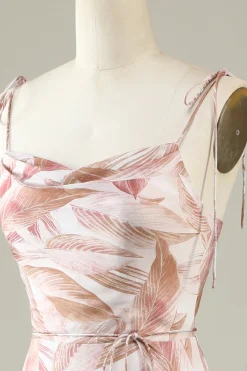 Blush Floral Boho Sereia Vestido Madrinha
