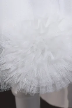Blush high low flower girl dress com flores