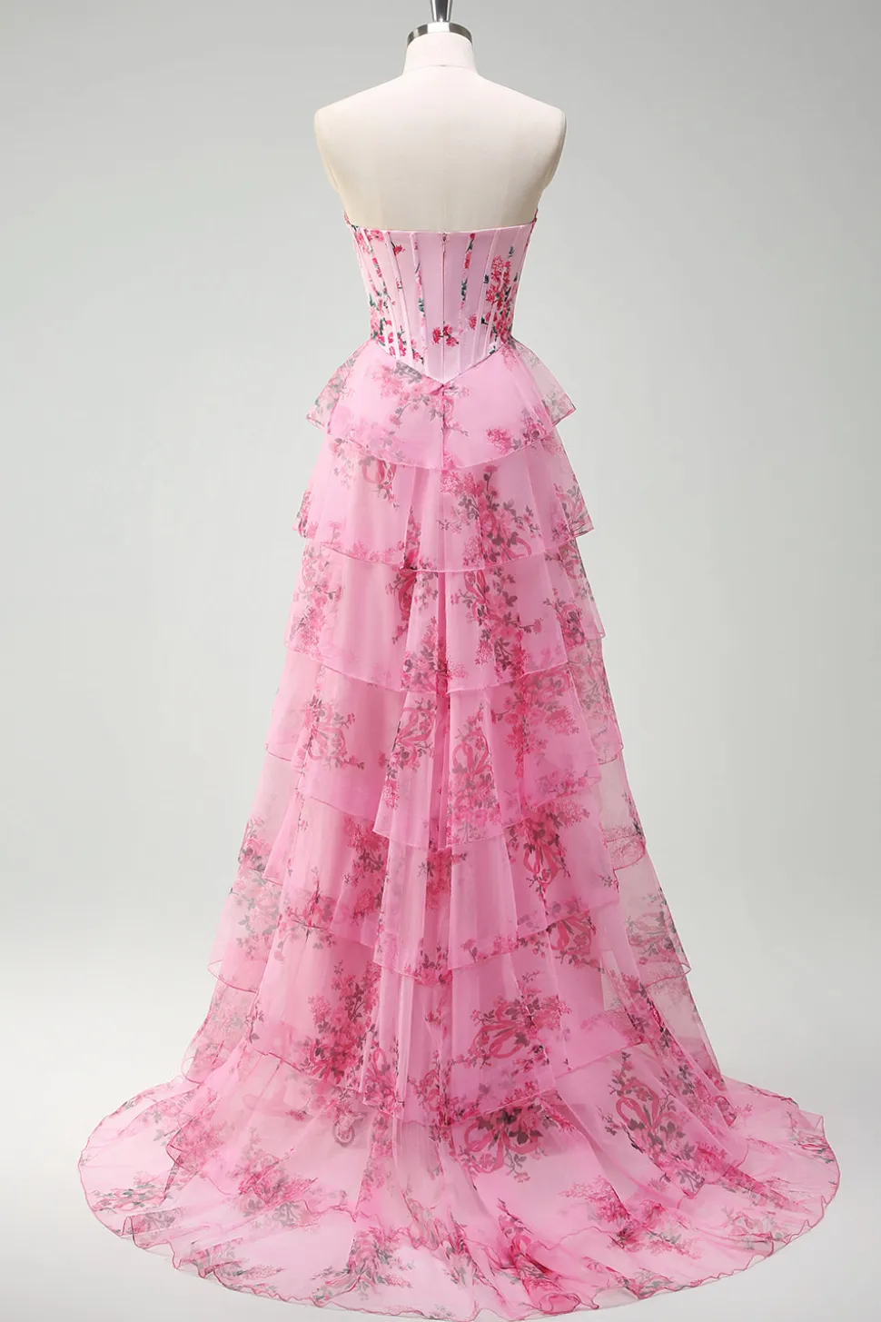 Blush Longo Linha-A Sem Alças Vestido De Baile com Fenda