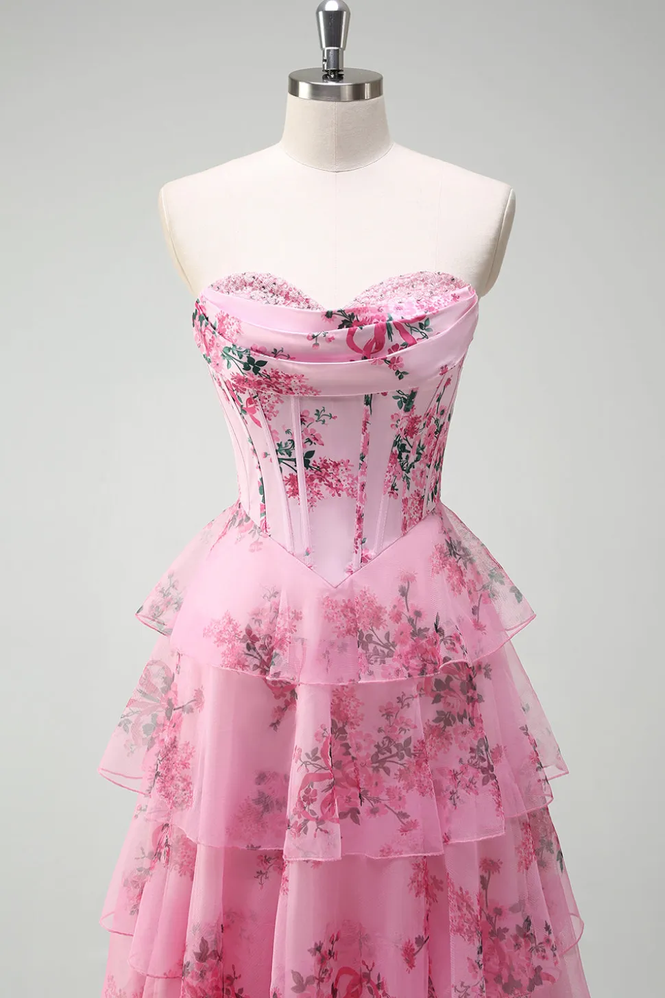 Blush Longo Linha-A Sem Alças Vestido De Baile com Fenda