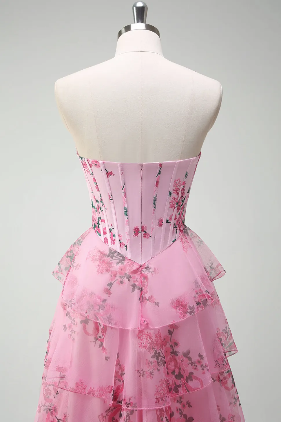 Blush Longo Linha-A Sem Alças Vestido De Baile com Fenda