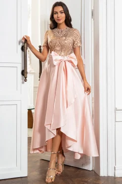 Blush Mãe do Vestido de Noiva com Lantejoulas