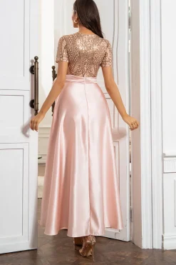 Blush Mãe do Vestido de Noiva com Lantejoulas