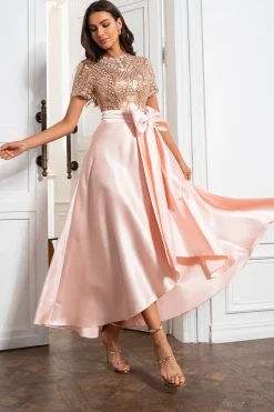 Blush Mãe do Vestido de Noiva com Lantejoulas