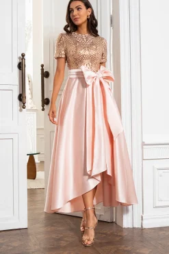 Blush Mãe do Vestido de Noiva com Lantejoulas