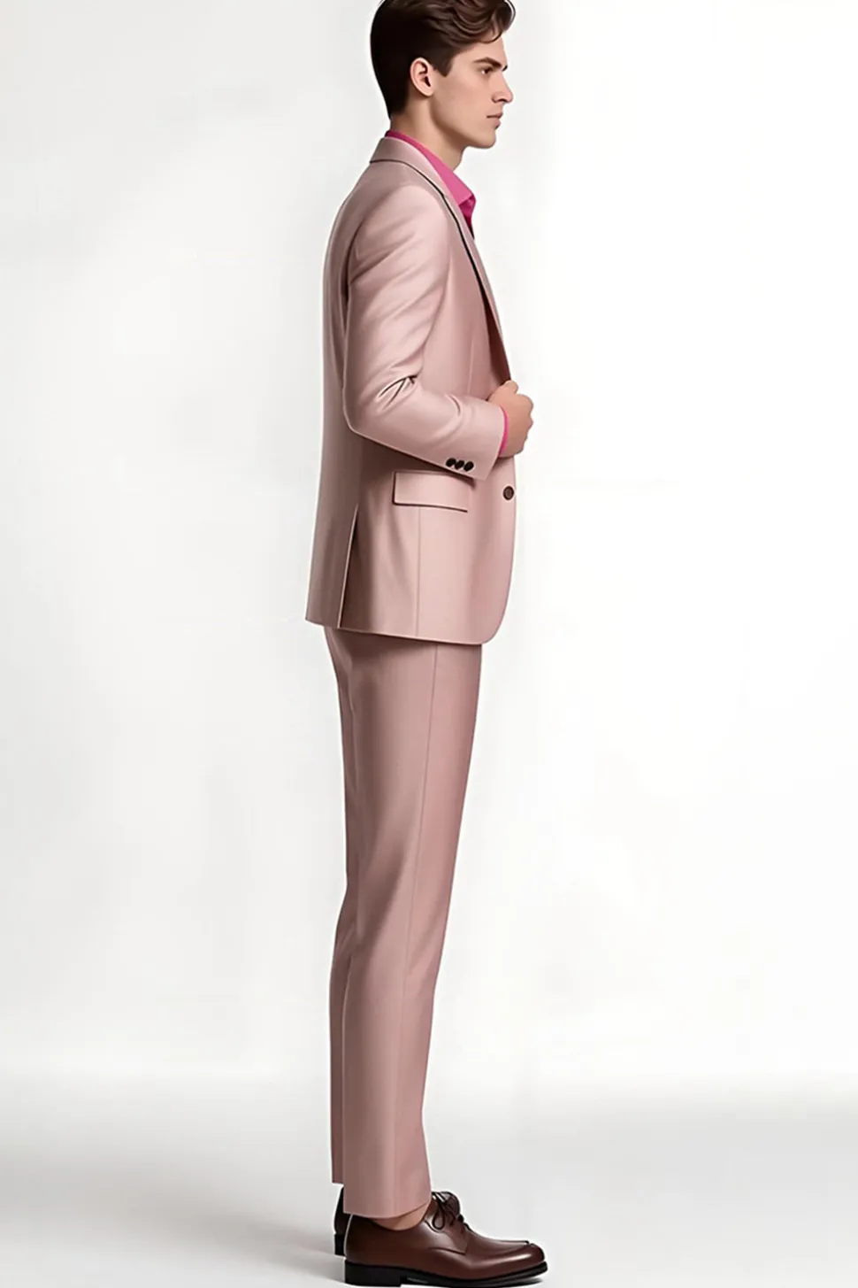 Blush Notched Lapel 2 Peças Homens Prom Ternos