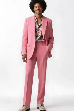 Blush Pico Lapela 2 Peça Single Breasted Men Prom Suits