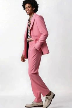 Blush Pico Lapela 2 Peça Single Breasted Men Prom Suits