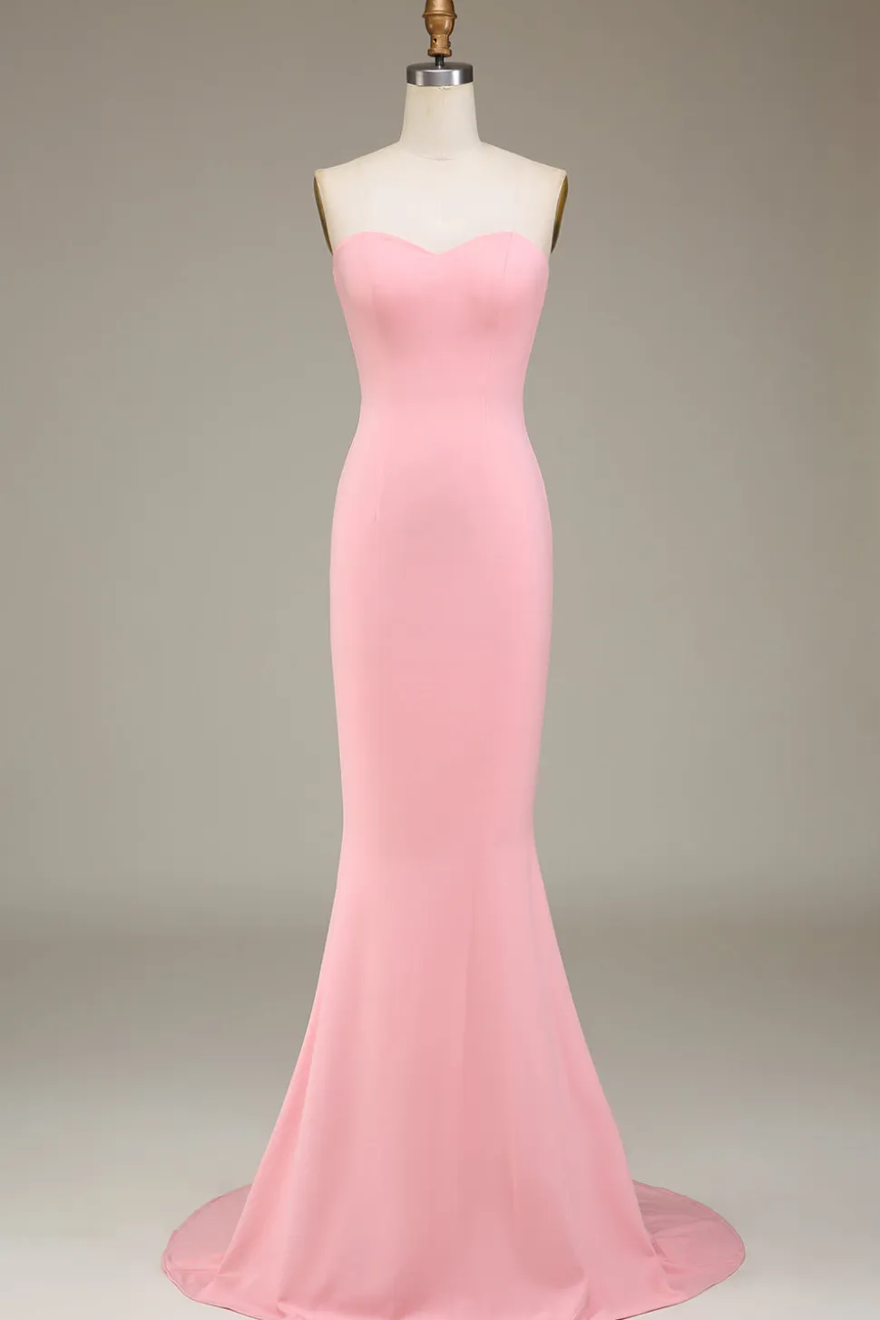 Blush Rosa Sereia Querida Cetim Longo Vestido Madrinha