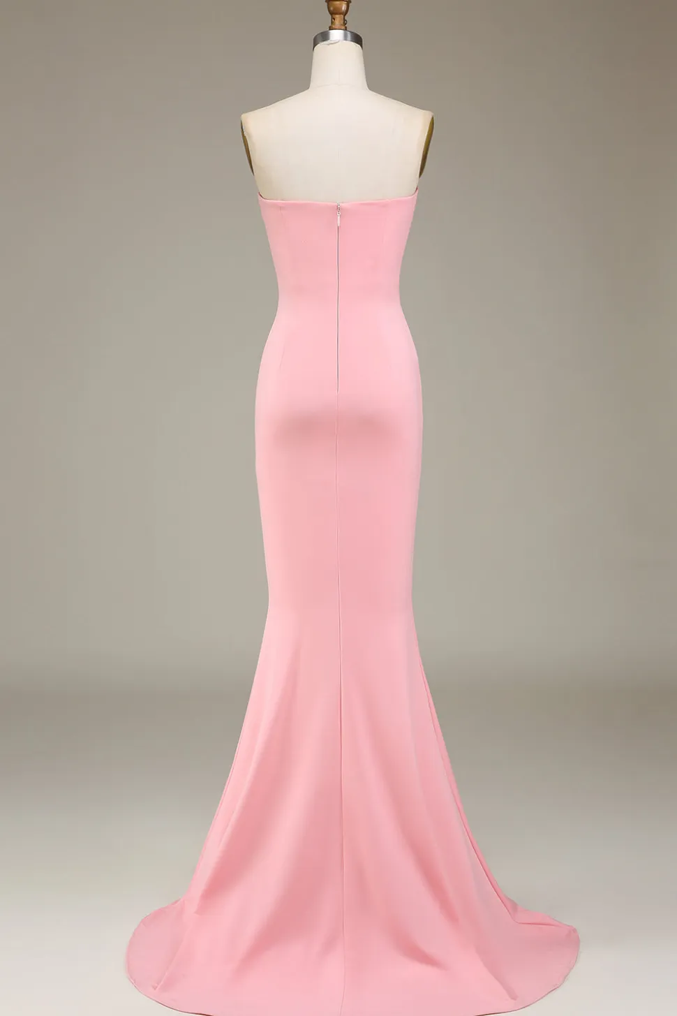 Blush Rosa Sereia Querida Cetim Longo Vestido Madrinha