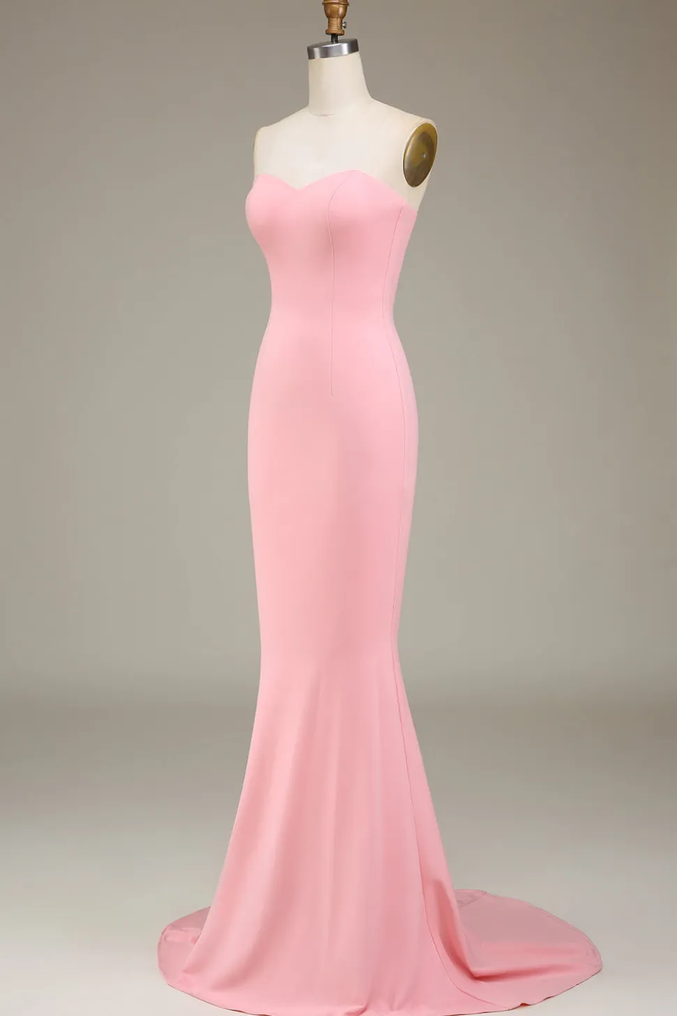 Blush Rosa Sereia Querida Cetim Longo Vestido Madrinha