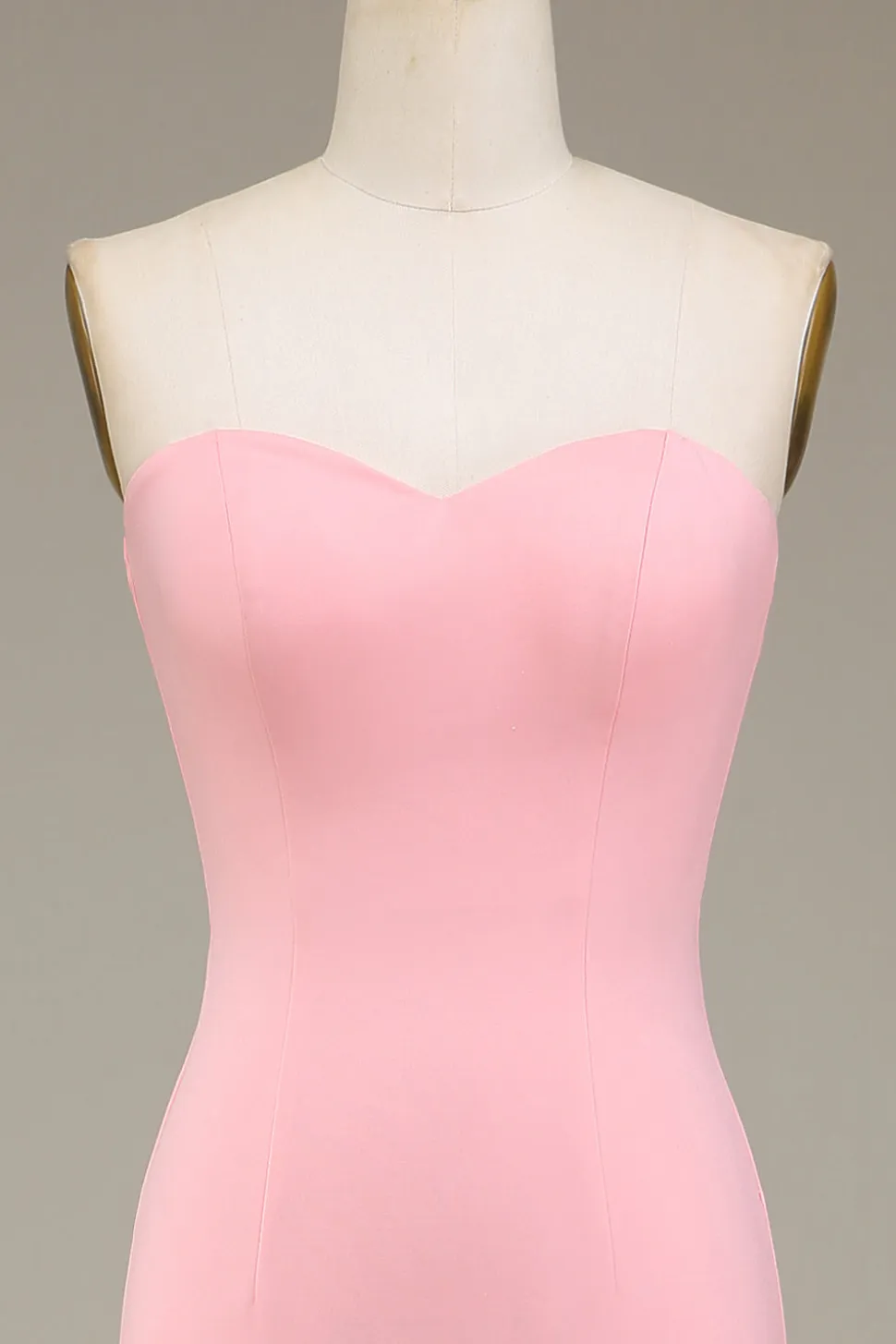 Blush Rosa Sereia Querida Cetim Longo Vestido Madrinha