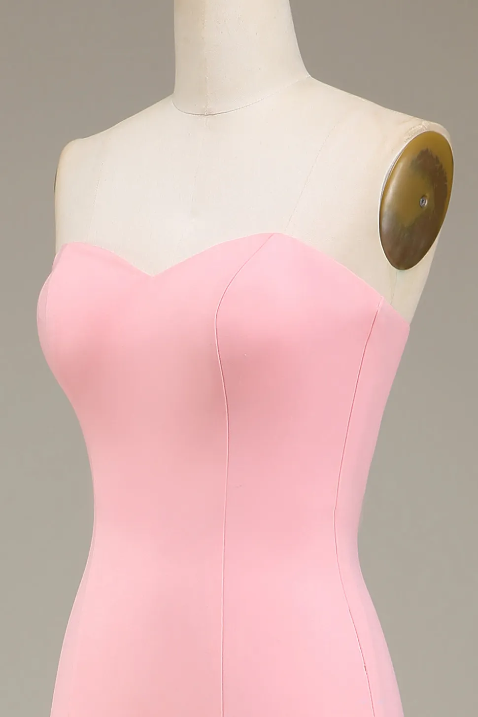 Blush Rosa Sereia Querida Cetim Longo Vestido Madrinha