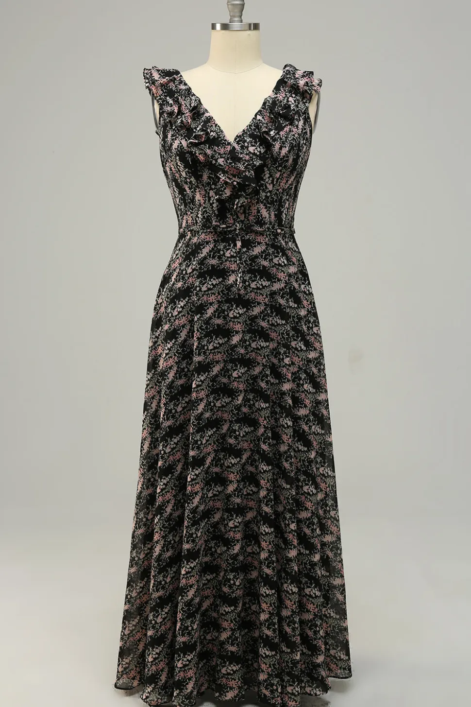 Blush Roxo Flor Boho Chiffon Vestido Madrinha