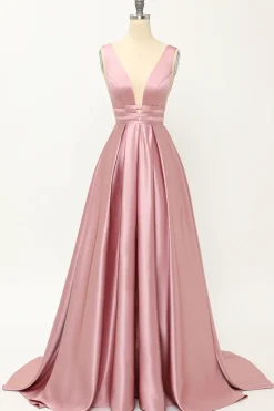 Blush Satin Longo Vestido de Baile