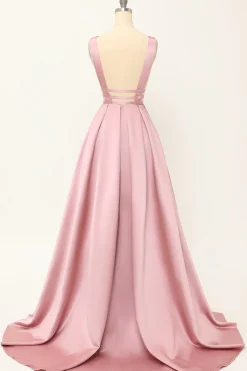 Blush Satin Longo Vestido de Baile