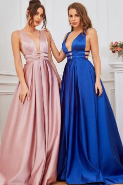 Blush Satin Longo Vestido de Baile