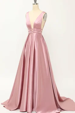 Blush Satin Longo Vestido de Baile