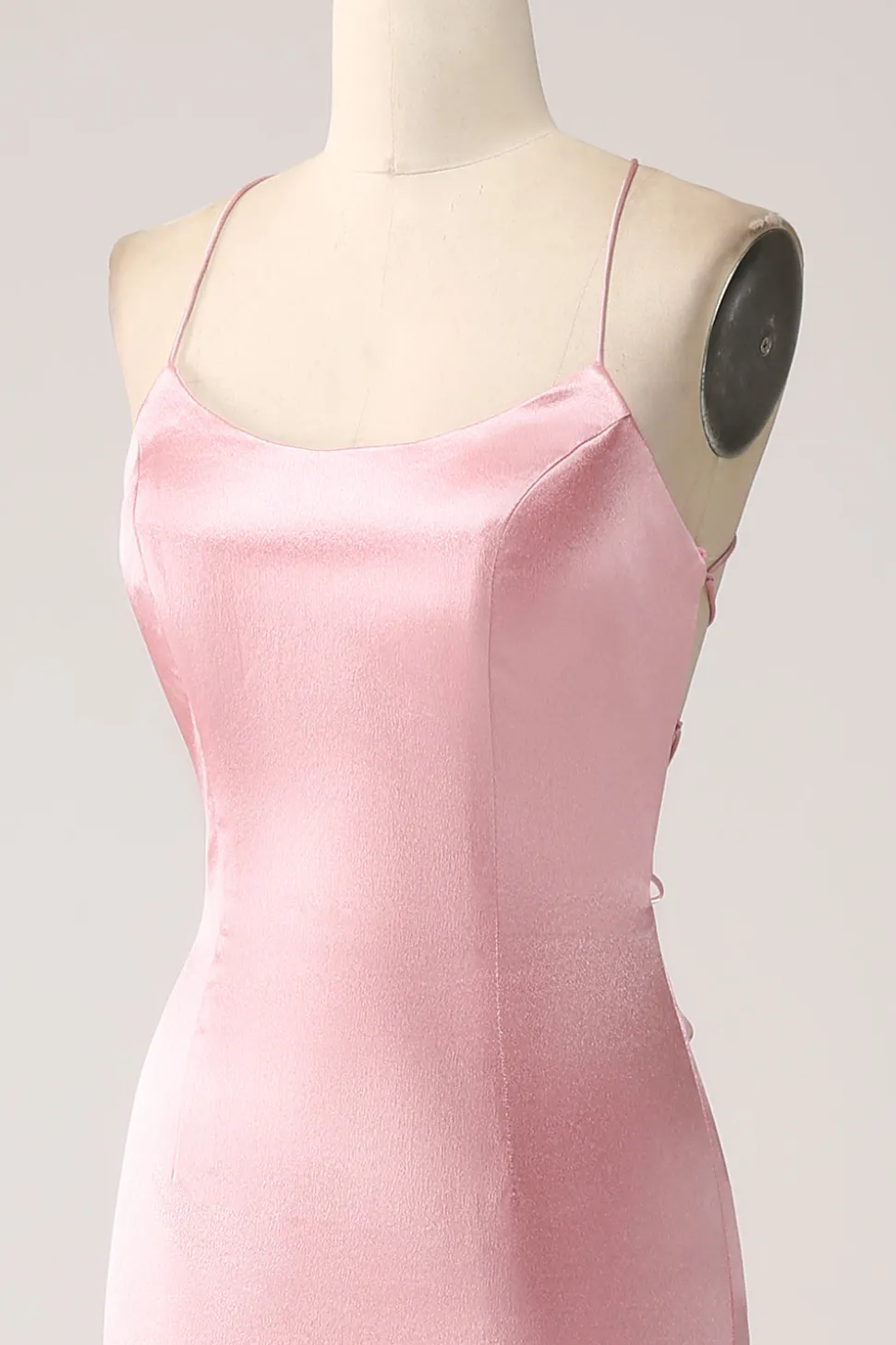 Blush Sereia Esparguete Correias Longo Vestido de Baile
