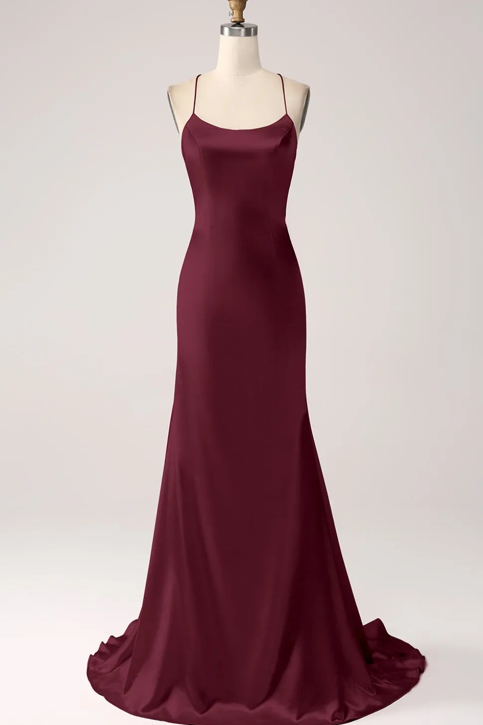 Blush Sereia Esparguete Correias Longo Vestido de Baile