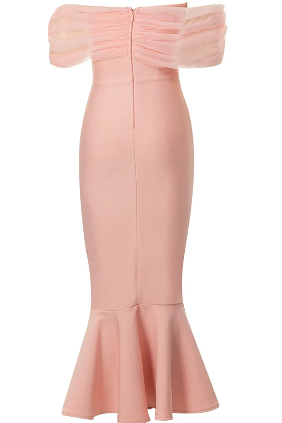 Blush Sereia Espartilho Fora do Ombro Tea Length Prom Dress