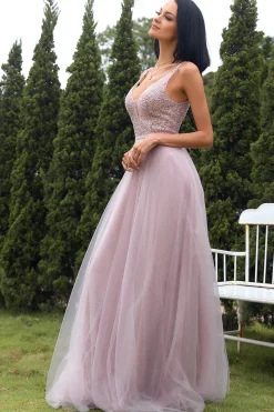 Blush Tulle & Sequins Vestido de baile