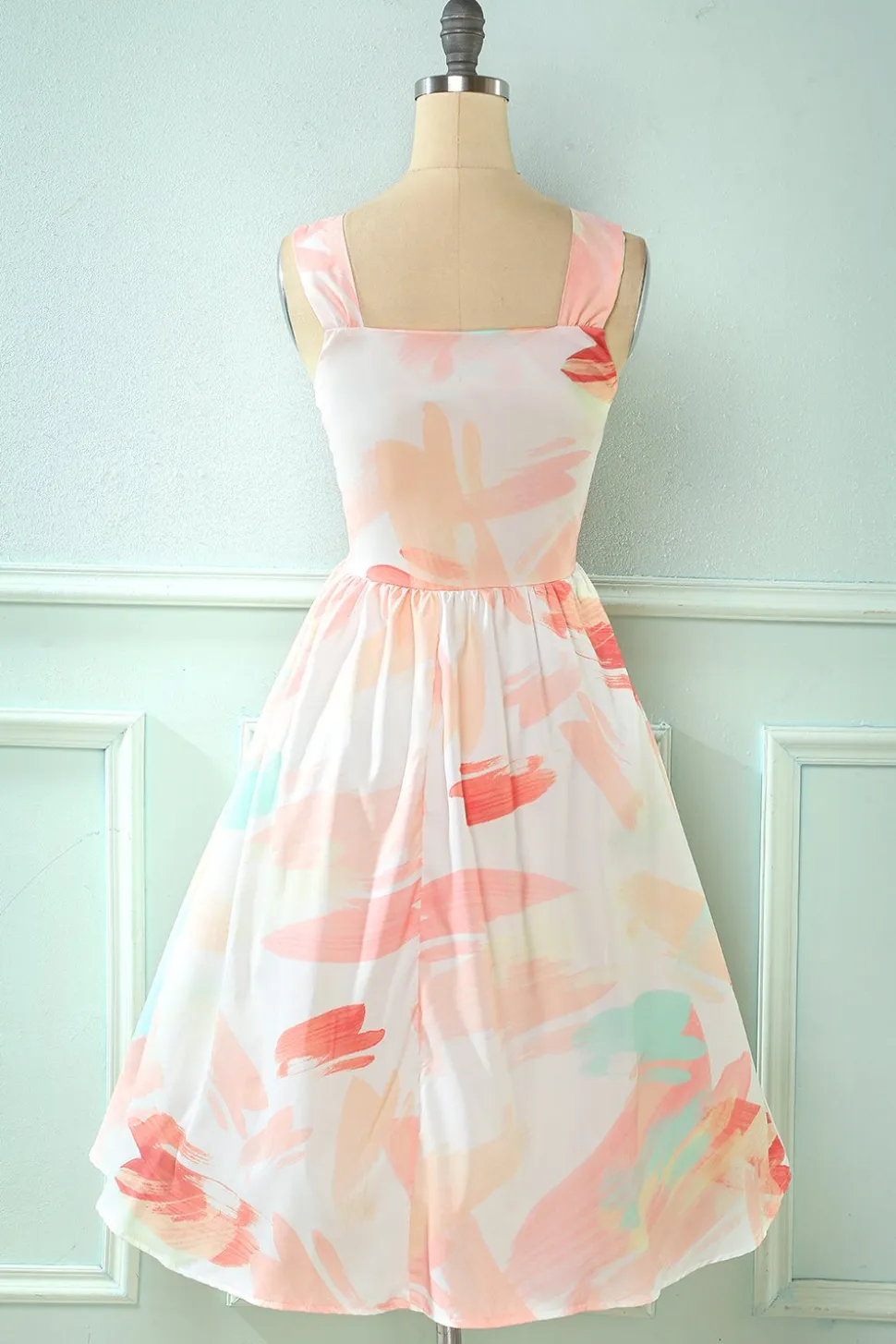 Blush V Pescoço Comprimento Vestido de verão