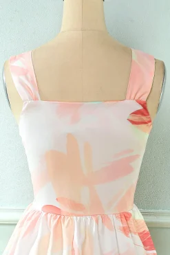 Blush V Pescoço Comprimento Vestido de verão
