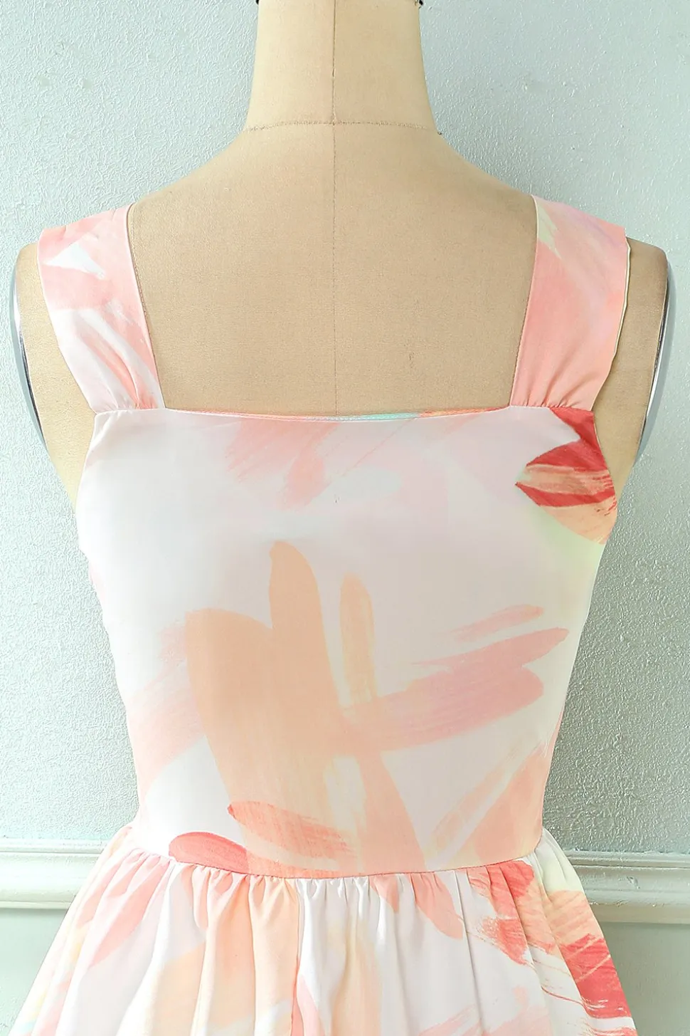 Blush V Pescoço Comprimento Vestido de verão