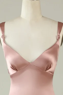 Blush Vestido de Dama de Honor Assimétrico