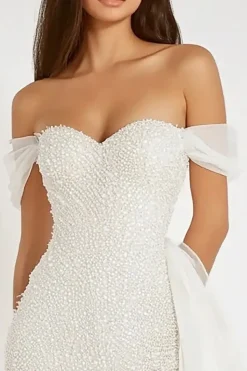 Bodycon Brilhante Fora do Ombro Assimétrico Curto/Mini Vestidinho Branco