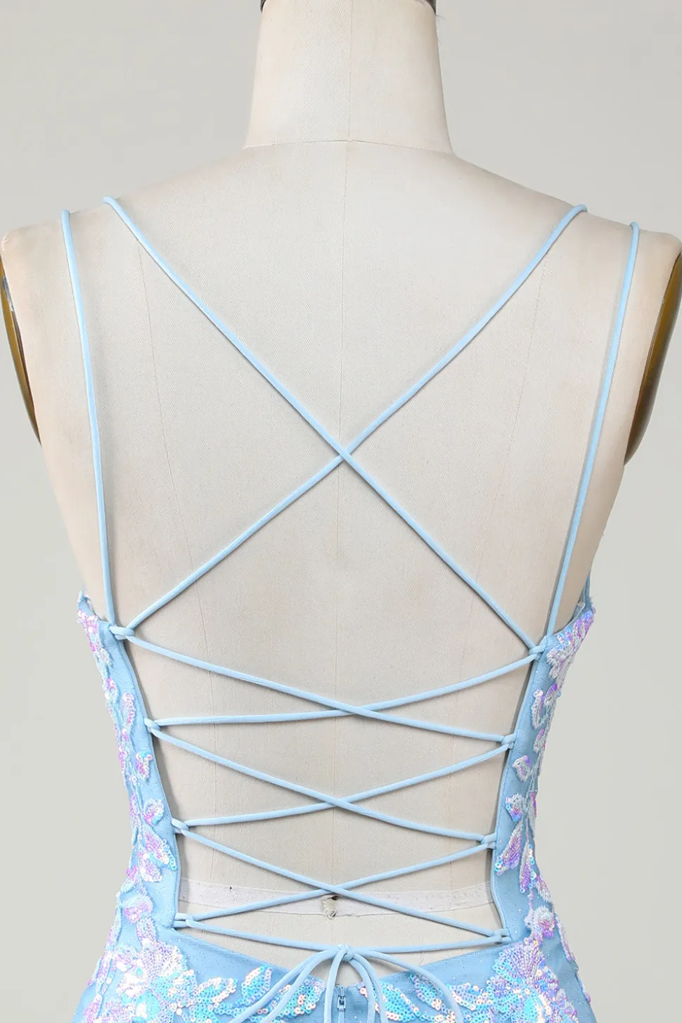 Bodycon Esparguete Alças Vestido de festa com Aqqliques