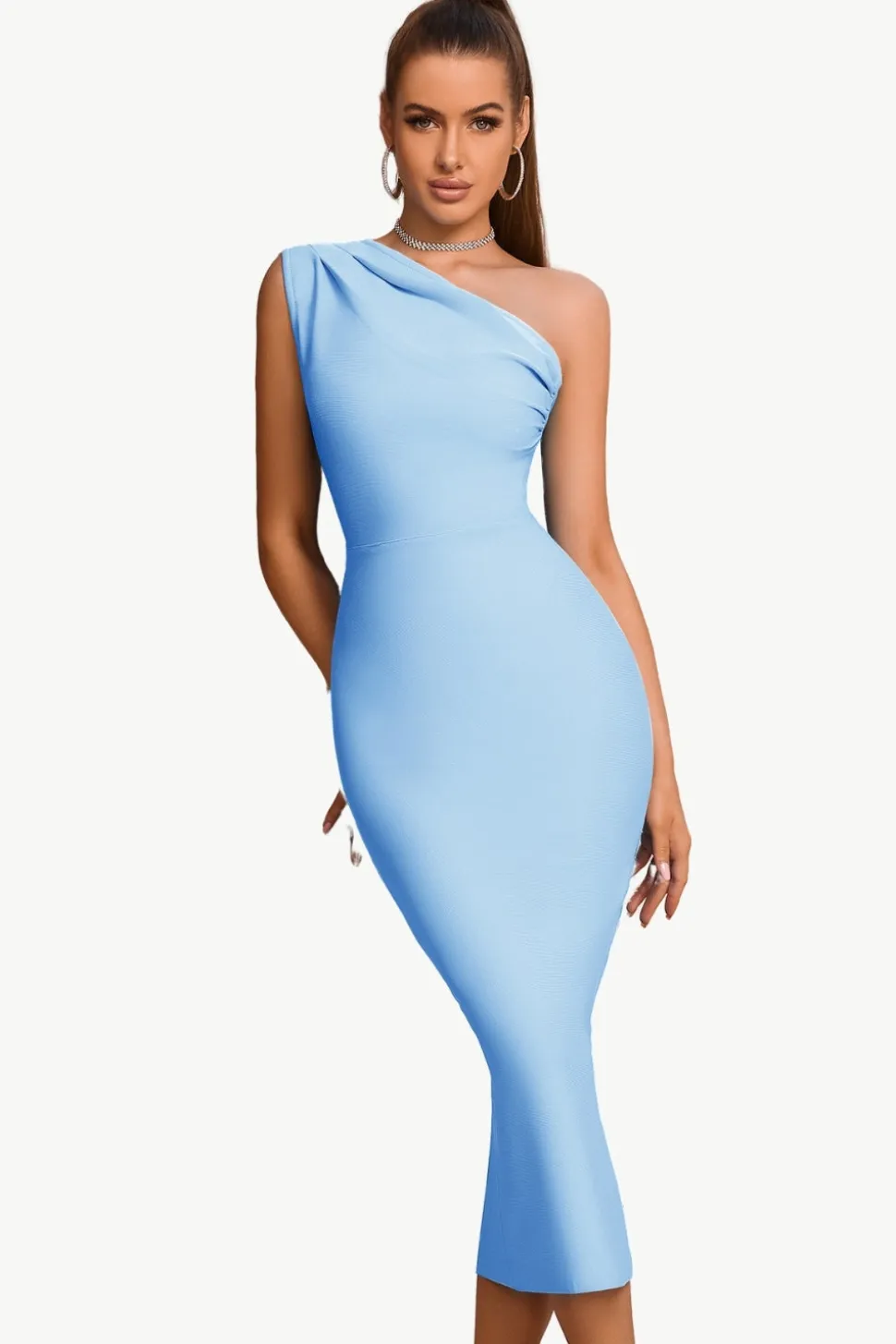 Bodycon One Shoulder Black Party Dress