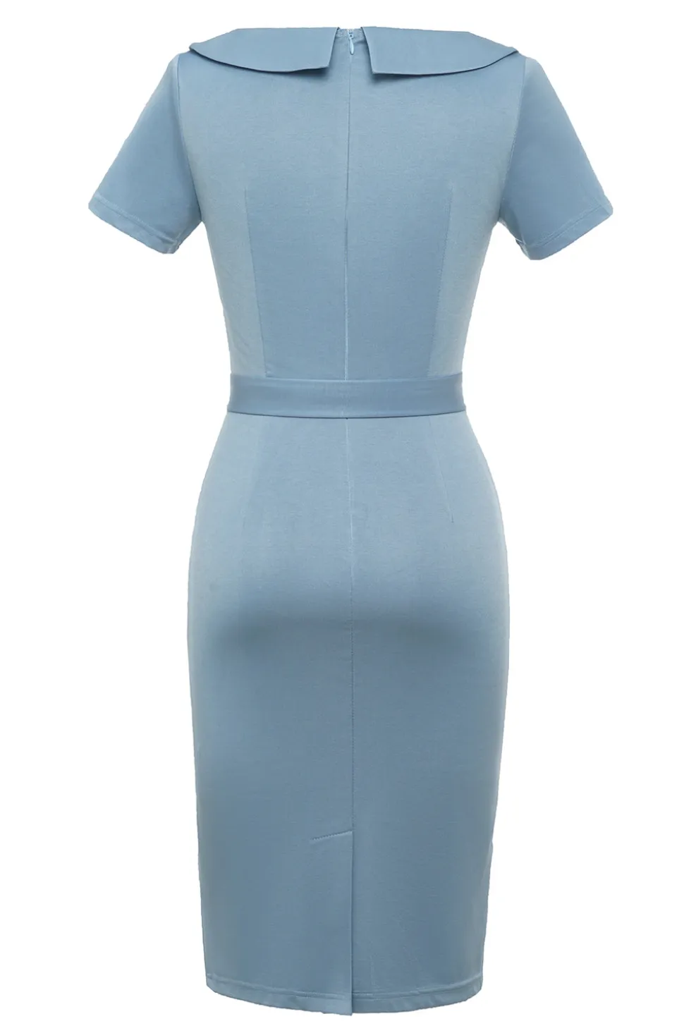 Bodycon Round Neck Light Blue 1960s Dress