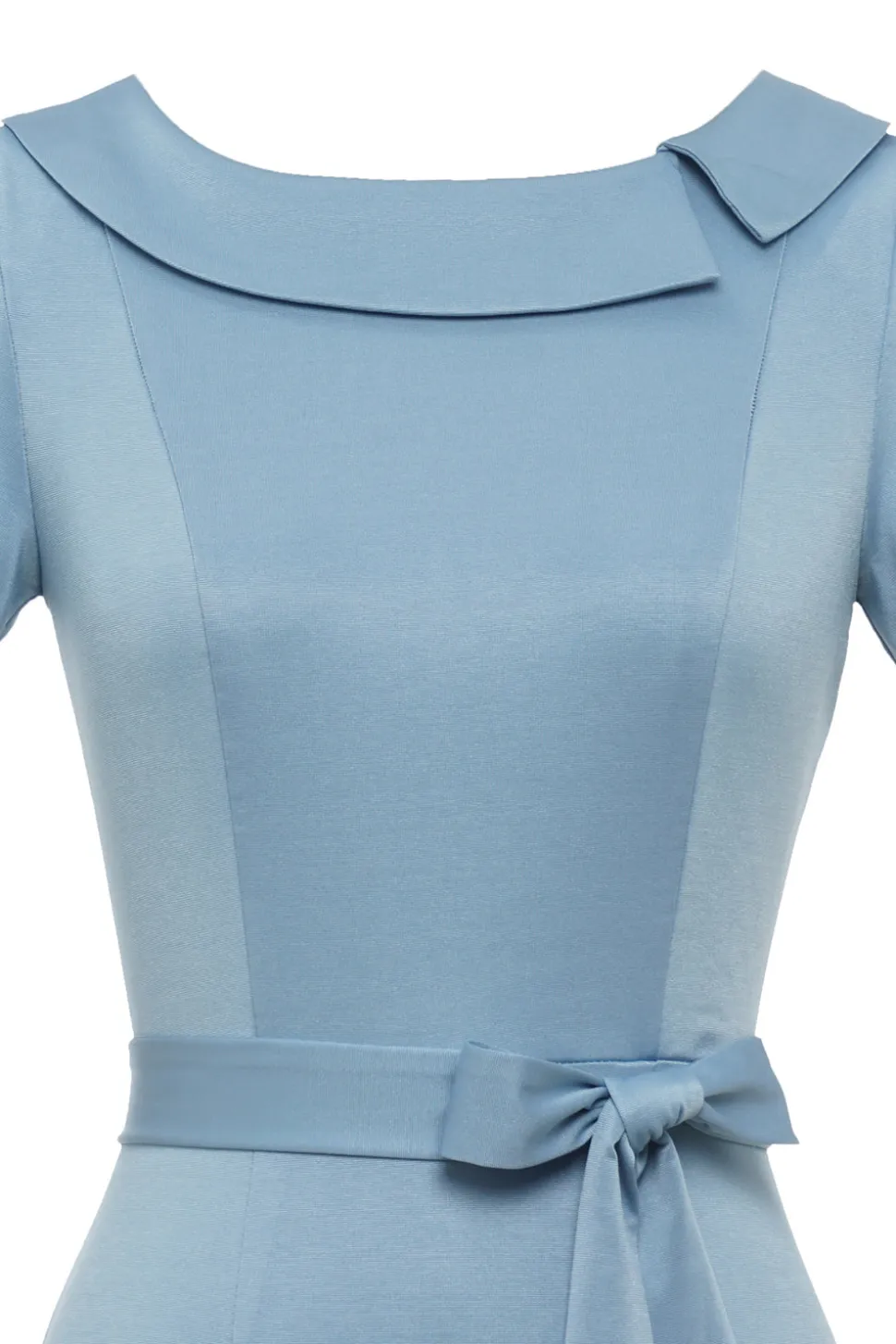 Bodycon Round Neck Light Blue 1960s Dress